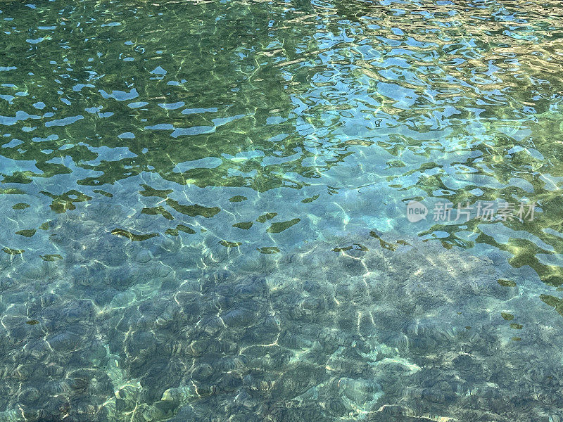 Water sea transparent surface with shiny turquoise watercolorю